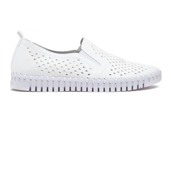 Ilse Jacobsen Tulip 140 laser cut slip on sneaker white sizes 8.5 9.5 10.5 NIB - Picture 5 of 12
